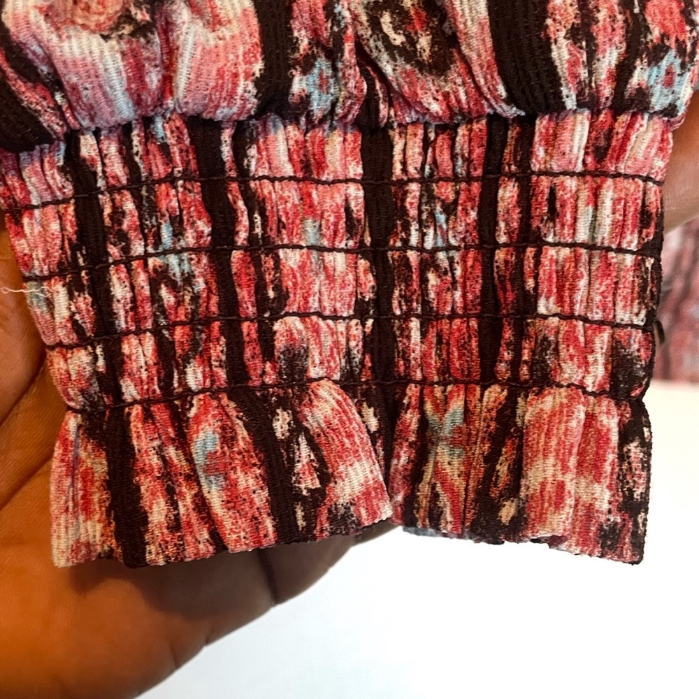 Belle by Kim Gravel Boho Moroccan Printed Blouse      Size XL - Picture 4 of 10